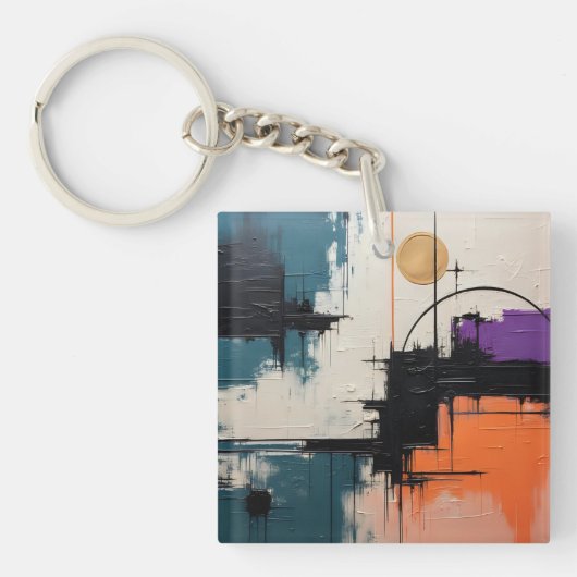 Retro Wave Design 03 - Schlüsselanhänger (Vorderseite)