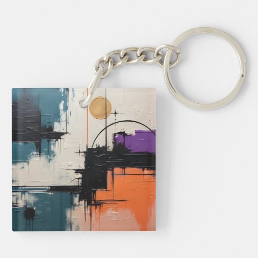 Retro Wave Design 03 - Schlüsselanhänger (Rückseite)