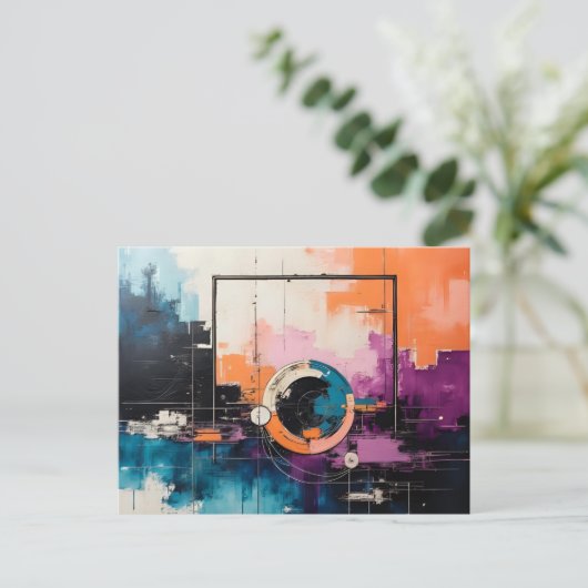 Retro Wave Design 04 - Postkarte (Stehend Vorderseite)