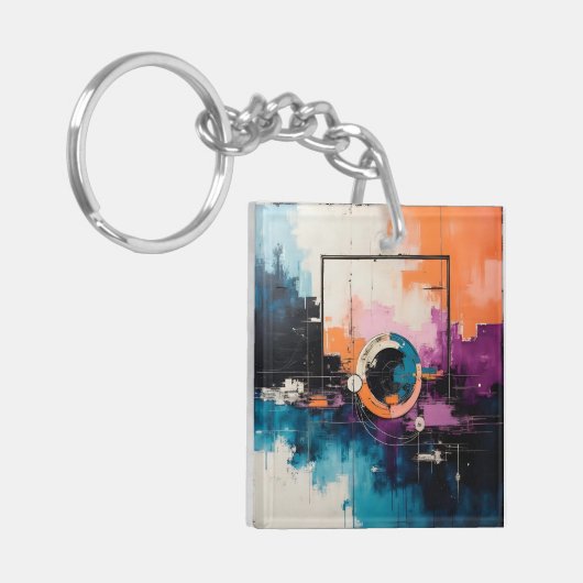 Retro Wave Design 04 - Schlüsselanhänger (Vorderseite links)