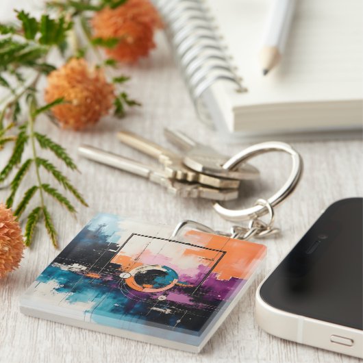 Retro Wave Design 04 - Schlüsselanhänger (Vorderseite rechts)