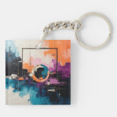 Retro Wave Design 04 - Schlüsselanhänger (Rückseite)