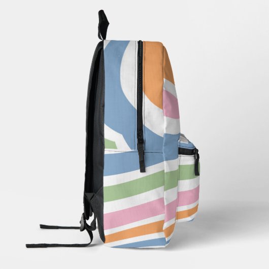 Retro-Wave-Design Bedruckter Rucksack (Links)