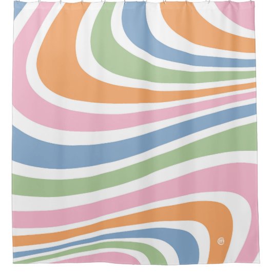 Retro-Wave-Design Duschvorhang (Vorderseite)