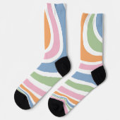 Retro-Wave-Design Socken (Linkes Detail)
