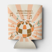 Retro Wave Disco Ball Musikalisches Orange Geburts Dosenkühler (Rückseite)