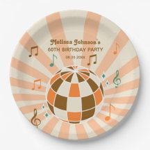 Retro Wave Disco Ball Musikalisches Orange Geburts