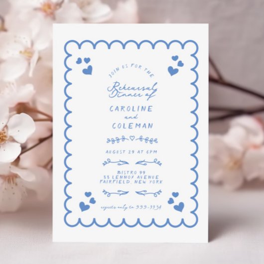 Retro Wave Doodle Handgeschriebenes Probe Dinner Einladung