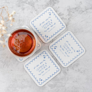 Retro Wave Doodle Illustrierte handgeschriebene Ho Rechteckiger Pappuntersetzer