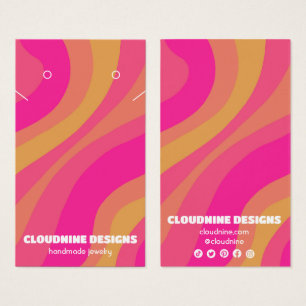 Retro Wave Earring Necklace Juwelier Display Card