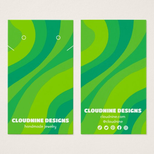 Retro Wave Earring Necklace Juwelier Display Card (Vorne & Hinten)