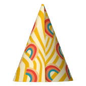Retro Wave Funky Rainbow Groovy Party Hat Partyhütchen (Rückseite)