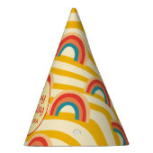 Retro Wave Funky Rainbow Groovy Party Hat Partyhütchen (Rechts)