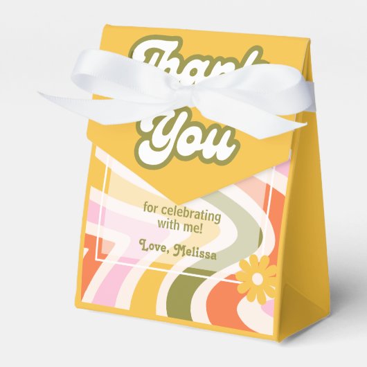 Retro Wave Groovy Blume Green 40. Geburtstag Geschenkschachtel (Vorderseite)