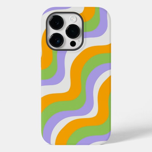 Retro Wave Groovy Curl Layer Abstrakt Y2k Muster Case-Mate iPhone Hülle (Rückseite)