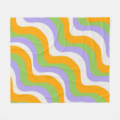 Retro Wave Groovy Curl Layer Abstrakt Y2k Muster Fleecedecke (Vorderseite (Horizontal))