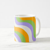 Retro Wave Groovy Curl Layer Abstrakt Y2k Muster Kaffeetasse (VorderseiteRechts)