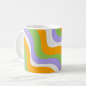 Retro Wave Groovy Curl Layer Abstrakt Y2k Muster Kaffeetasse (Vorderseite Links)