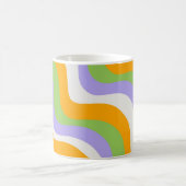 Retro Wave Groovy Curl Layer Abstrakt Y2k Muster Kaffeetasse (Mittel)