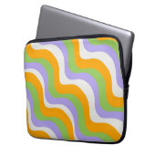 Retro Wave Groovy Curl Layer Abstrakt Y2k Muster Laptopschutzhülle (Vorderseite Links)