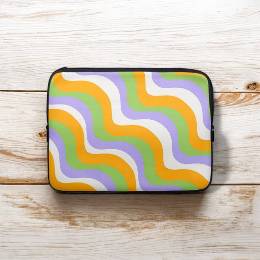 Retro Wave Groovy Curl Layer Abstrakt Y2k Muster Laptopschutzhülle