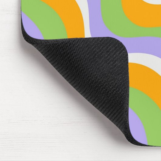Retro Wave Groovy Curl Layer Abstrakt Y2k Muster Mousepad (Ecke)