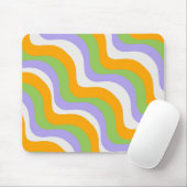 Retro Wave Groovy Curl Layer Abstrakt Y2k Muster Mousepad (Mit Mouse)