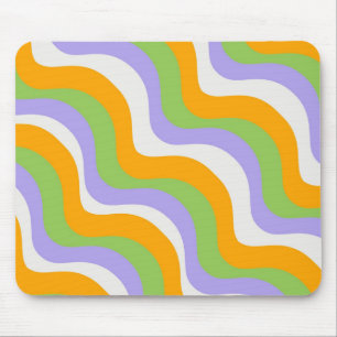 Retro Wave Groovy Curl Layer Abstrakt Y2k Muster Mousepad