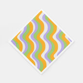 Retro Wave Groovy Curl Layer Abstrakt Y2k Muster Serviette (Ecke)