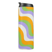 Retro Wave Groovy Curl Layer Abstrakt Y2k Muster Thermosbecher (Nach rechts gedreht)