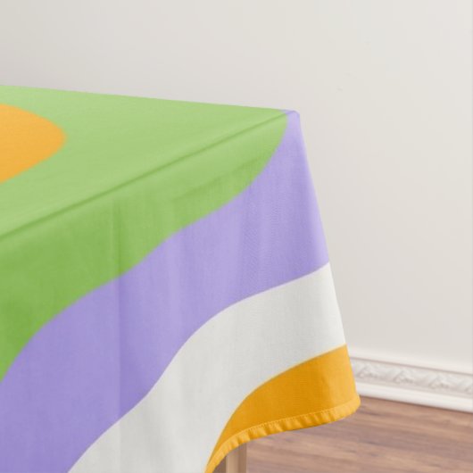 Retro Wave Groovy Curl Layer Abstrakt Y2k Muster Tischdecke (Beispiel)