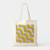 Retro Wave Groovy Curl Layer Abstrakt Y2k Muster Tragetasche (Rückseite)