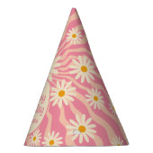 Retro Wave Groovy Daisy Party Hat Partyhütchen (Rechts)