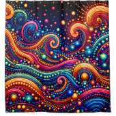 "Retro Wave Illumination" Duschvorhang (Vorderseite)