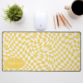 Retro Wave: Moderne, schwach gelbe Karton Schreibtischunterlage