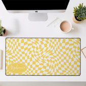 Retro Wave: Moderne, schwach gelbe Karton Schreibtischunterlage