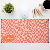 Retro Wave: Modernes, orange rosa Karton Schreibtischunterlage