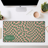 Retro Wave: Modernes, rosa grünes Karton Schreibtischunterlage