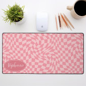 Retro Wave: Modernes, rosafarbenes Karton-Muster Schreibtischunterlage