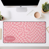 Retro Wave: Modernes, rosafarbenes Karton-Muster Schreibtischunterlage