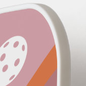 Retro Wave Orange und Lila modernes Monogramm Pickleball Schläger (Linke Seite)