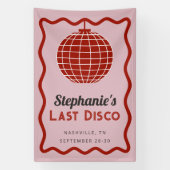 Retro Wave Pink und Red Last Disco Bacheloretto Banner (Vertikal)