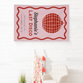 Retro Wave Pink und Red Last Disco Bacheloretto Banner (InSitu)
