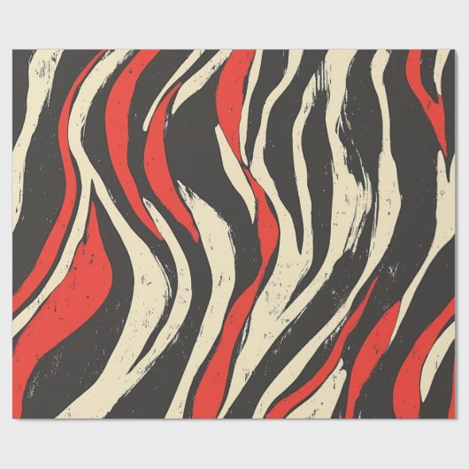 Retro Wave Stripes Wrapping Paper Geschenkpapier (Flach)