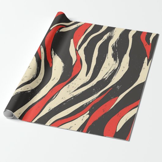 Retro Wave Stripes Wrapping Paper Geschenkpapier (Ungerollt)