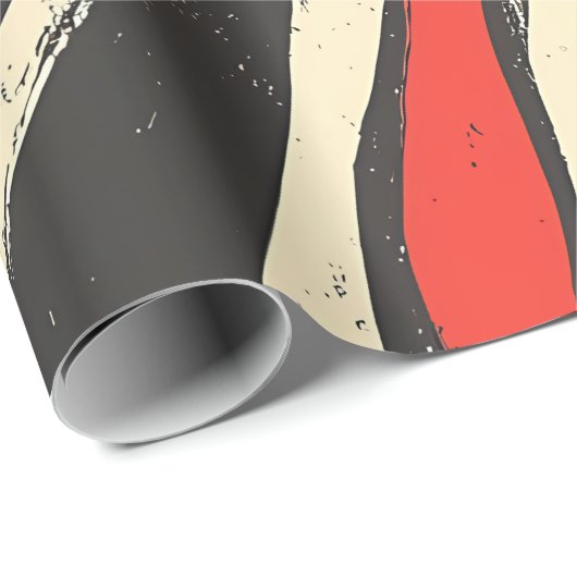 Retro Wave Stripes Wrapping Paper Geschenkpapier (Rolleneckpunkt)