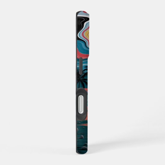 Retro Wave Sunset iPhone 16 Hülle (Rechte Seite)