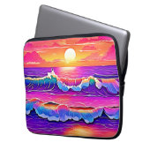 Retro Wave Sunset Serenity Laptopschutzhülle (Vorderseite Links)