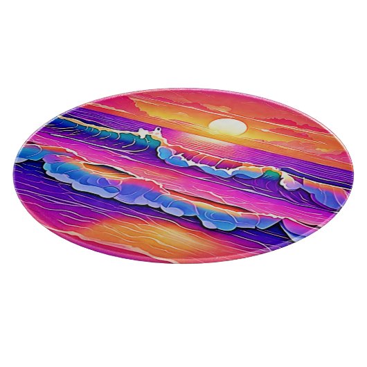 Retro Wave Sunset Serenity Schneidebrett (Ecke)