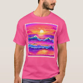 Retro Wave Sunset Serenity T-Shirt (Vorderseite)